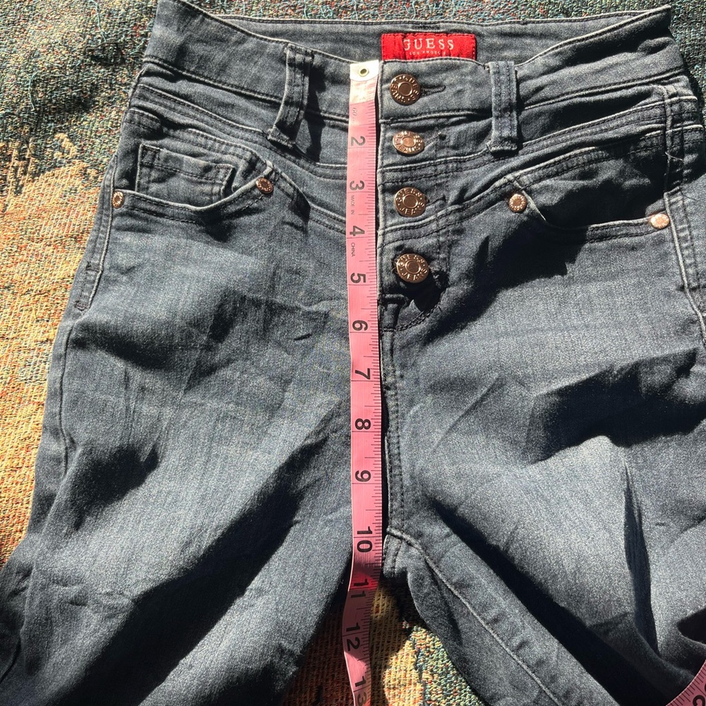 Guess High Rise Button Fly Skinny Jeans Dark Wash Women’s 25 Stretch Denim - Picture 13 of 17